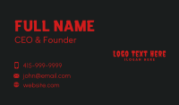 Horror Blood Wordmark  Business Card Design