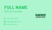 Green Graffiti Wordmark Business Card
