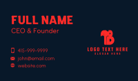 Red Hammer Letter B Business Card