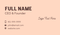 Brown Cursive Wordmark Business Card Design