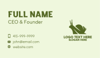 Green Silhouette Snail  Business Card