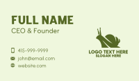 Green Silhouette Snail  Business Card