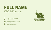 Green Silhouette Snail  Business Card