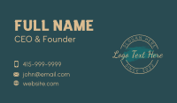 Round Elegant Watercolor Wordmark Business Card