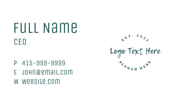 Fancy Brush Wordmark Business Card Design Image Preview