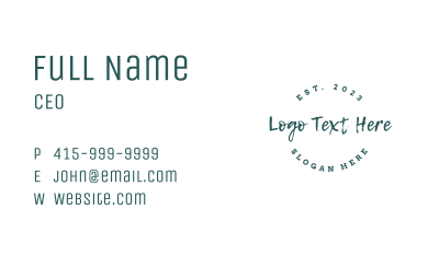 Fancy Brush Wordmark Business Card Image Preview