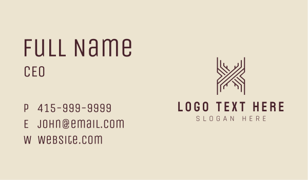 Creative Agency Letter X Business Card Design