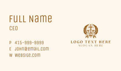 Legal Attorney Notary Business Card