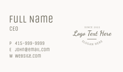 Simple Script Wordmark Business Card
