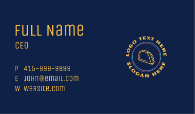 Mexican Taco Restaurant Business Card