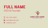 Strong Superhero Cartoon Business Card