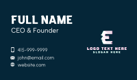 Cyber Anaglyph Letter E Business Card Design