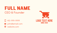 Orange Price Tag Cart Business Card