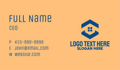 Blue House Hexagon Realtor Business Card Image Preview