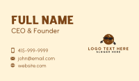 Brown Coconut Mascot Business Card Design