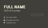 Unique Minimalist Wordmark Business Card