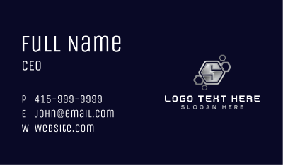 Industrial Hexagon Letter S Business Card Image Preview