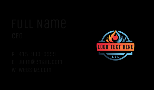 HVAC Heating Cooling Business Card Design Image Preview