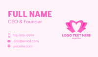 Pink Flower Bud Heart  Business Card