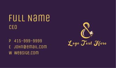 Stylish Script Ampersand  Business Card Image Preview