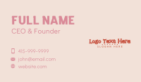 Cute Red Heart Wordmark Business Card