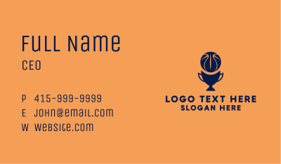 Simple Basketball Trophy  Business Card