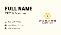 Yellow Hexagon Business Business Card