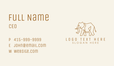Gold Deluxe Elephant  Business Card