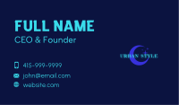 Neon Cosmic Wordmark Business Card