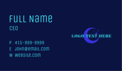 Neon Cosmic Wordmark Business Card