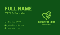 Green Vine Heart Business Card Design