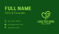 Green Vine Heart Business Card