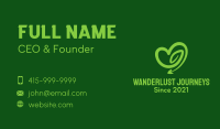 Green Vine Heart Business Card