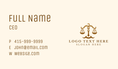 Golden Justice Scale Business Card