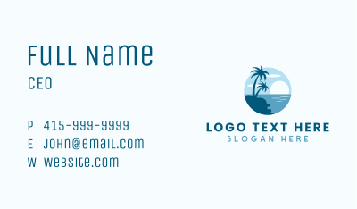 Sun Palm Tree Island Business Card