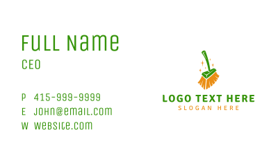 Sparkling Cleaning Broom Business Card Image Preview