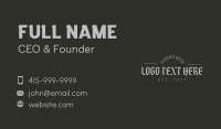 Retro Gothic Wordmark Business Card Design