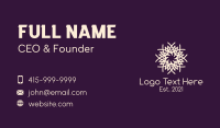 White Monoline Flower Business Card