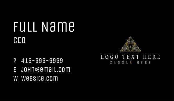 Luxury Pyramid  Insurance Business Card Design