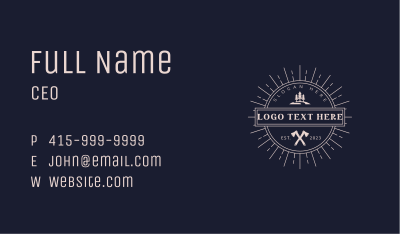 Axe Trees Woodcutter Business Card Image Preview
