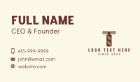 Liquor Corkscrew Letter T Business Card Design