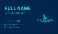 Blue Neon Glow Letter Business Card