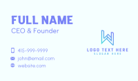 Gradient Startup Letter W Business Card