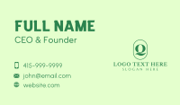 Green Organic Letter Q Business Card Design