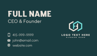 Double Hexagon Letter H Business Card