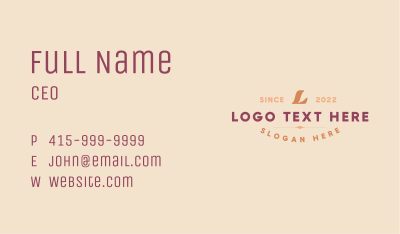 Creative Generic Letter Business Card