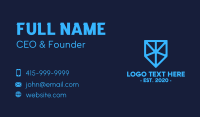 Blue Tech Shield Business Card Design