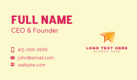 Paper Plane Transport Courier  Business Card