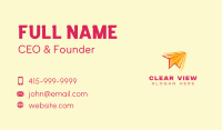 Paper Plane Transport Courier  Business Card Design