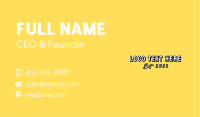 Yellow White Text Font Business Card